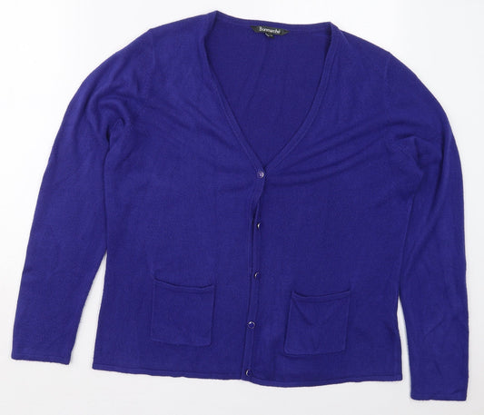Womens UK Size 16 Bonmarché Blue Cardigan Jumper