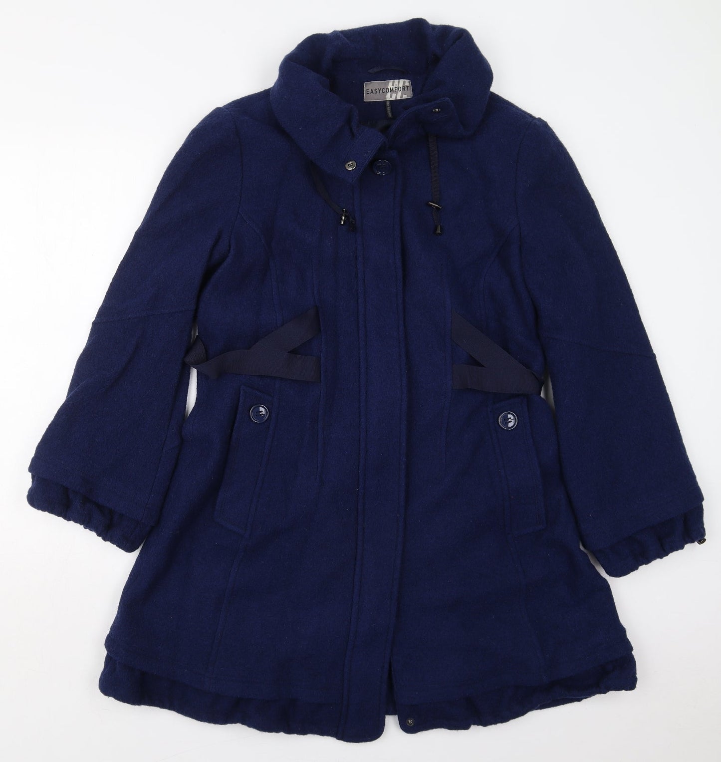 Easy Comfort Womens Blue   Pea Coat Coat Size 12  Zip