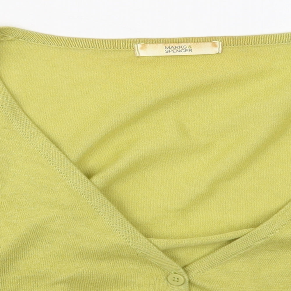 Womens UK Size 14 Marks and Spencer Green Cardigan Jumper
