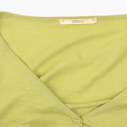 Womens UK Size 14 Marks and Spencer Green Cardigan Jumper