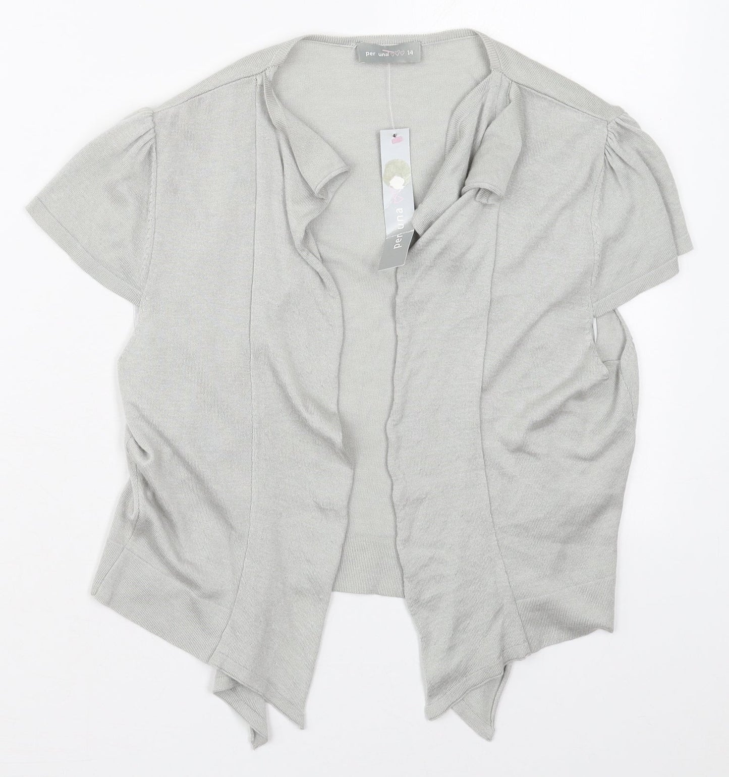 Womens UK Size 14 Per Una Grey Cardigan Jumper