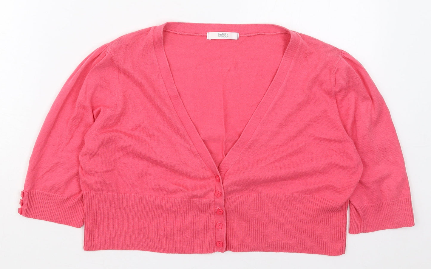 Womens UK Size 14 Marks and Spencer Pink Cardigan Jumper