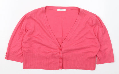 Womens UK Size 14 Marks and Spencer Pink Cardigan Jumper