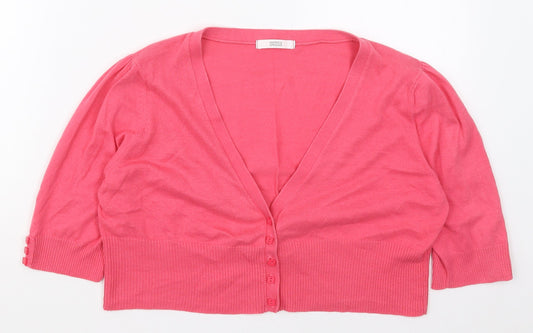 Womens UK Size 14 Marks and Spencer Pink Cardigan Jumper