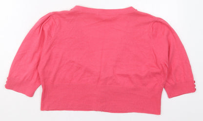 Womens UK Size 14 Marks and Spencer Pink Cardigan Jumper