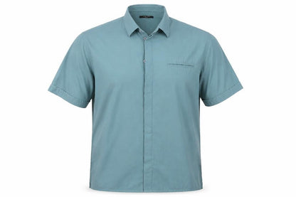 Mens UK Size M St Bernard Blue  Button-Up Short Sleeve Casual Shirt