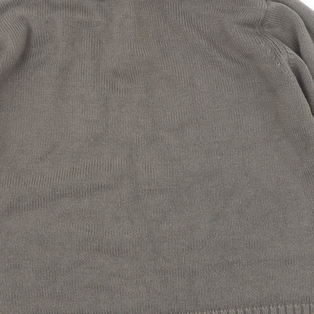 George Mens Green High Neck  Acrylic Henley Jumper