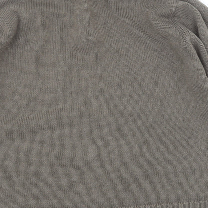 George Mens Green High Neck  Acrylic Henley Jumper