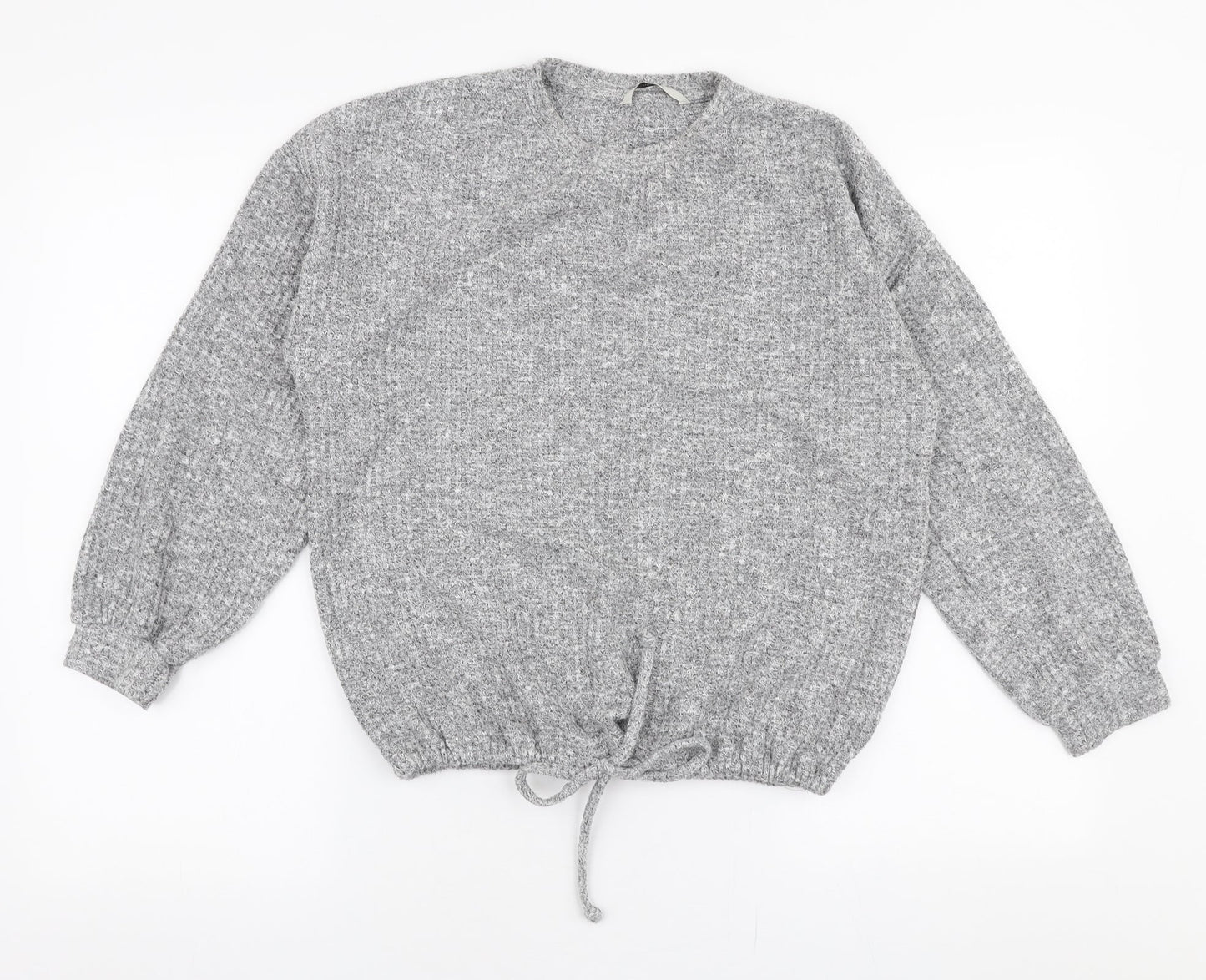 George Womens Grey Round Neck  Polyester Pullover Jumper Size S