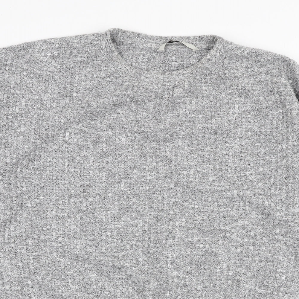 George Womens Grey Round Neck  Polyester Pullover Jumper Size S