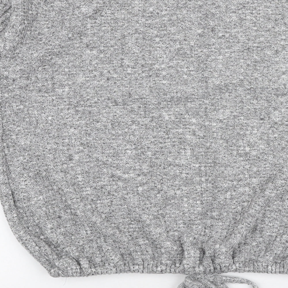 George Womens Grey Round Neck  Polyester Pullover Jumper Size S