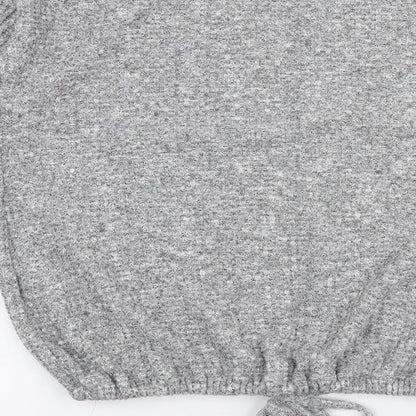 George Womens Grey Round Neck  Polyester Pullover Jumper Size S