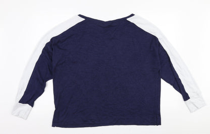 Gap Womens Blue Round Neck  Polyester Pullover Jumper Size XL