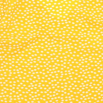 SheIn Womens Yellow Floral Polyester Basic Blouse Size S V-Neck