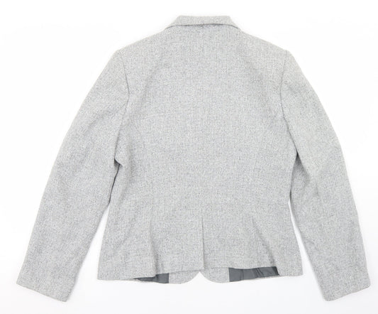 Damart Womens Grey  Polyester Jacket Blazer Size 12