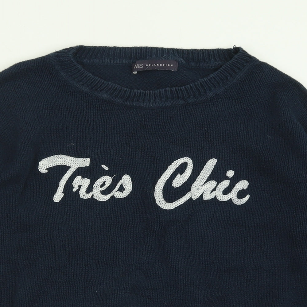 Womens UK Size 12 Marks and Spencer Black Pullover Jumper