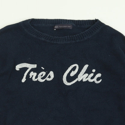 Womens UK Size 12 Marks and Spencer Black Pullover Jumper