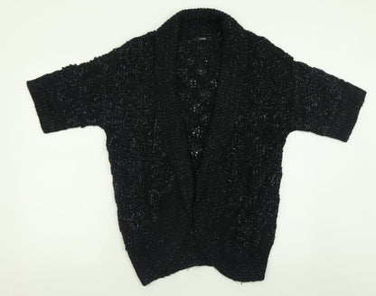 George Womens Black V-Neck  Acrylic Cardigan Jumper Size 8
