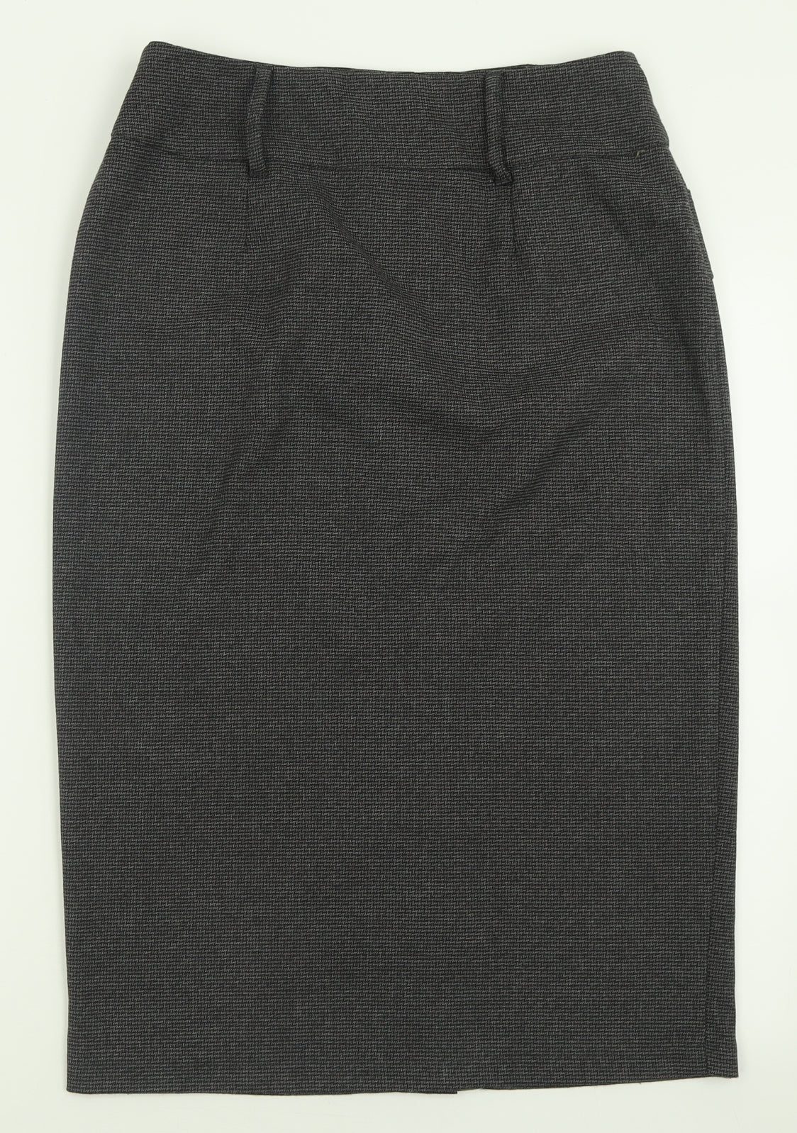 Per Una Womens Grey Plaid Polyester A-Line Skirt Size 12   Button