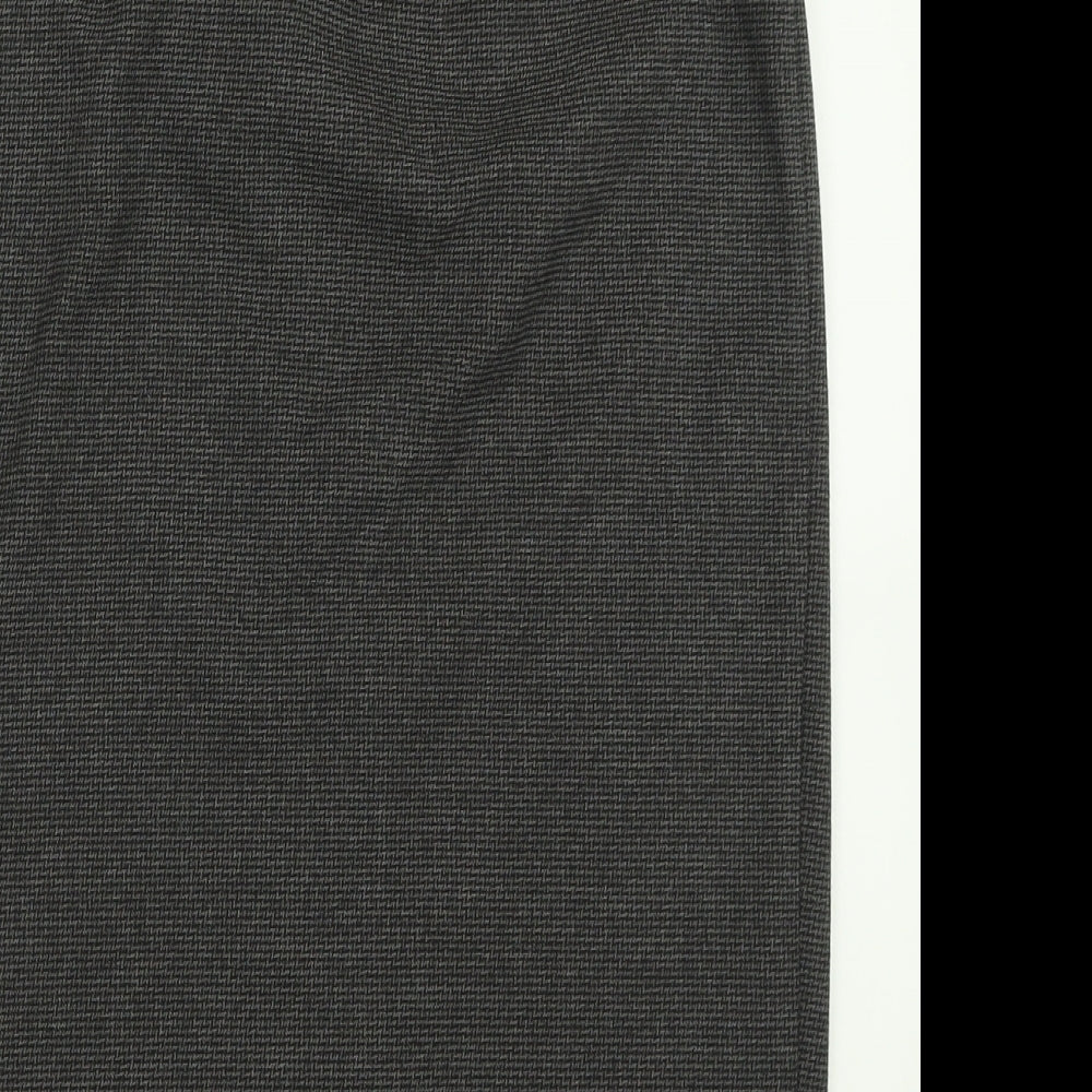 Per Una Womens Grey Plaid Polyester A-Line Skirt Size 12   Button