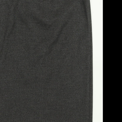 Per Una Womens Grey Plaid Polyester A-Line Skirt Size 12   Button