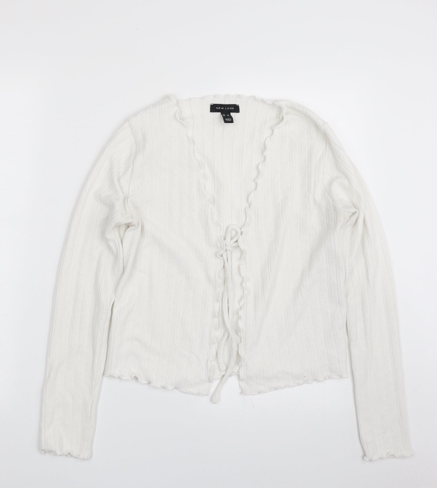 Womens UK Size 10 New Look White Cardigan Jumper
