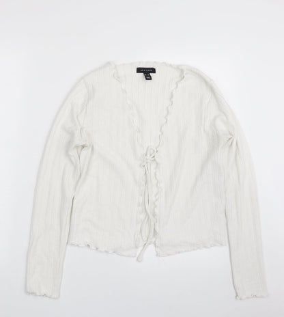 Womens UK Size 10 New Look White Cardigan Jumper