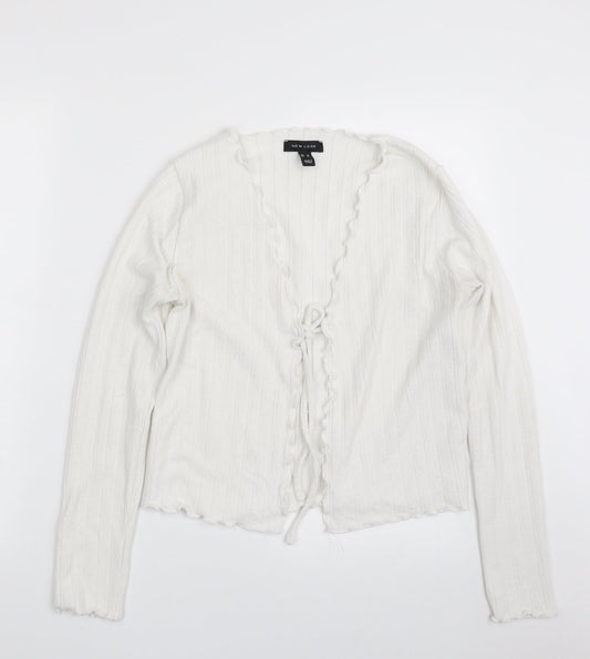 Womens UK Size 10 New Look White Cardigan Jumper