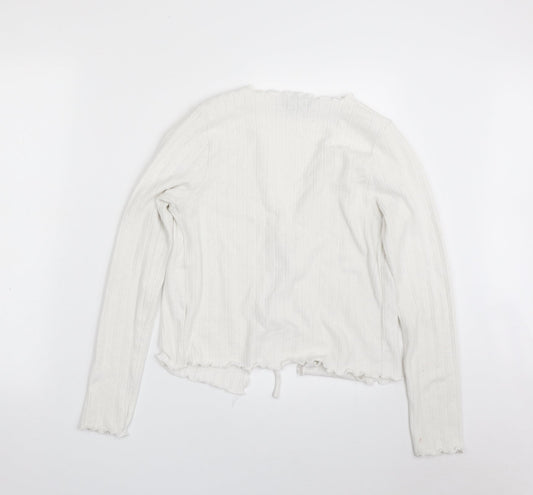 Womens UK Size 10 New Look White Cardigan Jumper