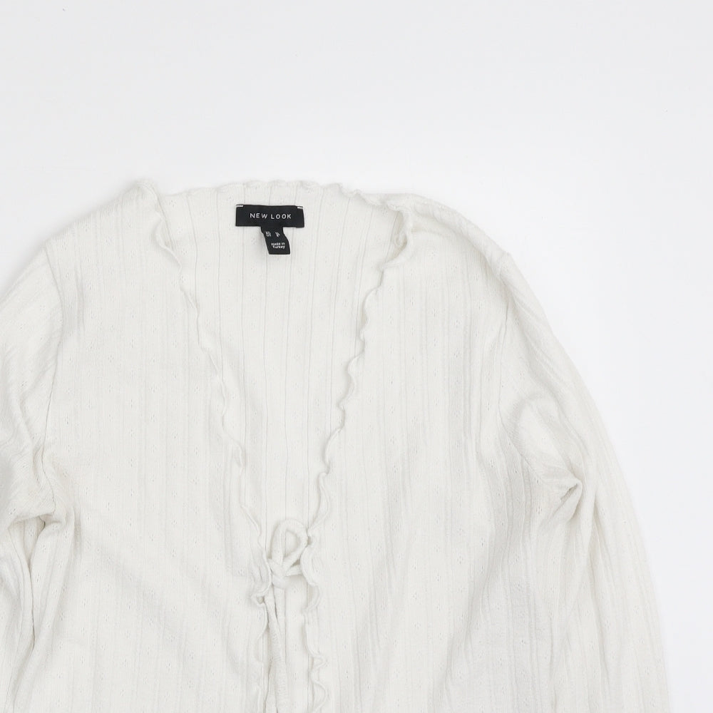 Womens UK Size 10 New Look White Cardigan Jumper