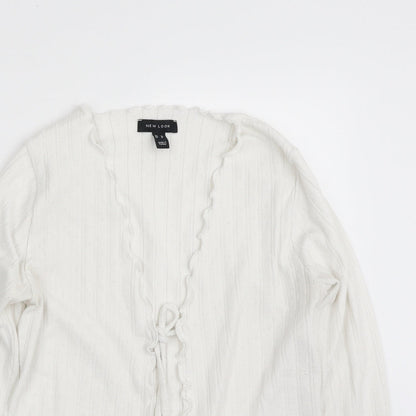 Womens UK Size 10 New Look White Cardigan Jumper