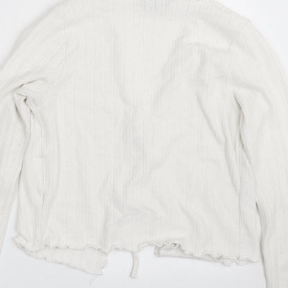 Womens UK Size 10 New Look White Cardigan Jumper