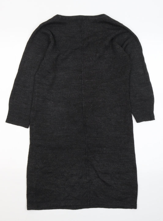 F&F Womens Grey  Acrylic Jacket Dress  Size 10  Round Neck Pullover