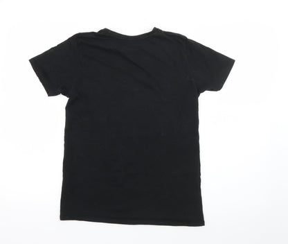 Pep & Co Girls Black  Cotton Pullover T-Shirt Size 12-13 Years Crew Neck