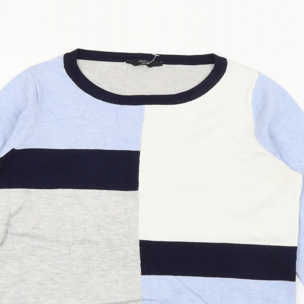 Womens UK Size 8 M&Co Blue Pullover Jumper