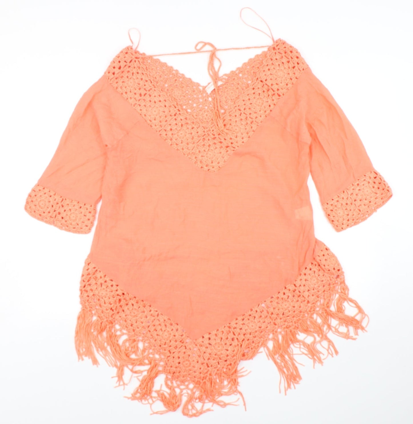 F&F Womens Pink V-Neck  Viscose Pullover Jumper Size S