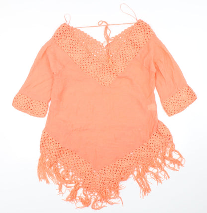 F&F Womens Pink V-Neck  Viscose Pullover Jumper Size S