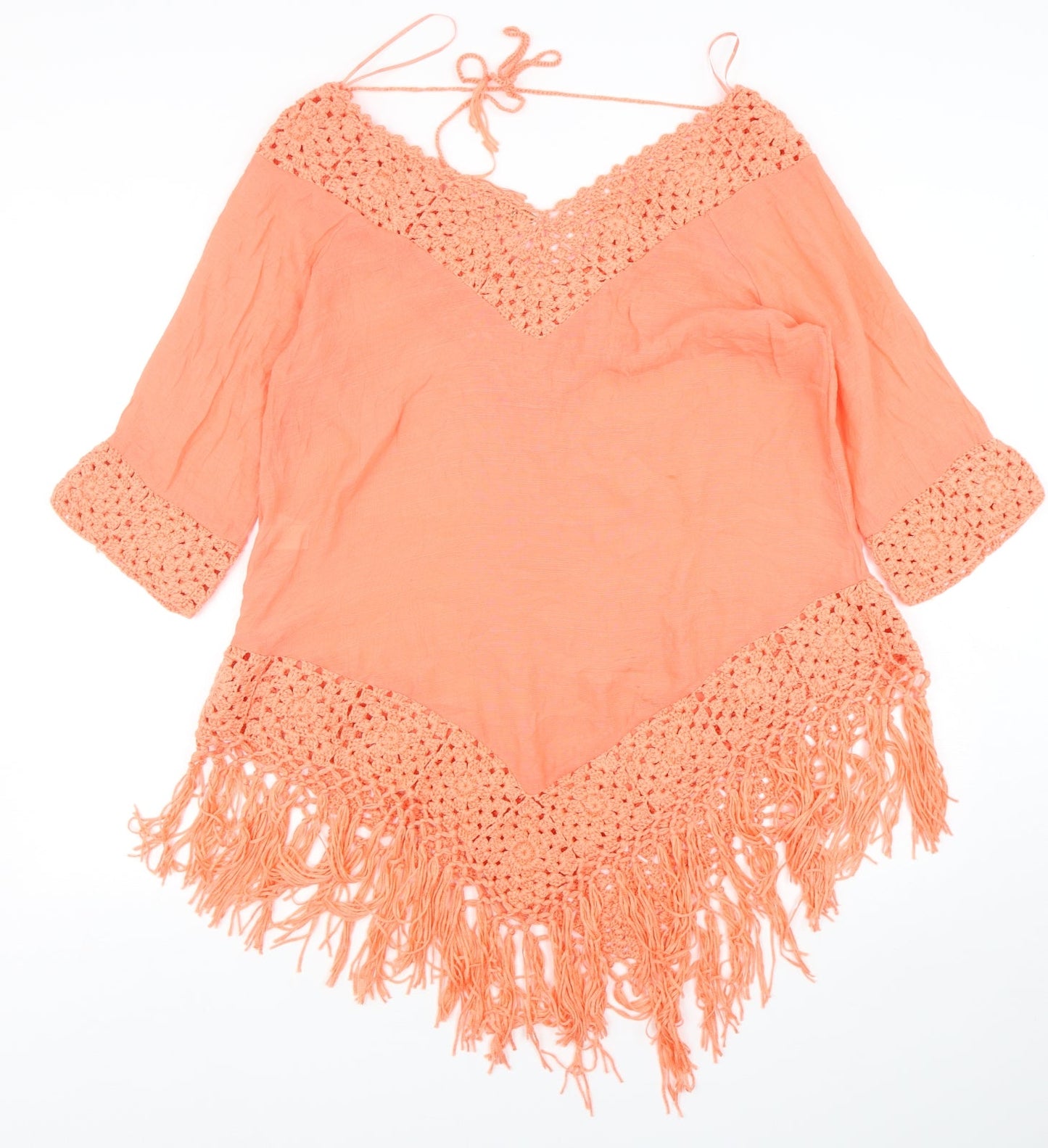 F&F Womens Pink V-Neck  Viscose Pullover Jumper Size S