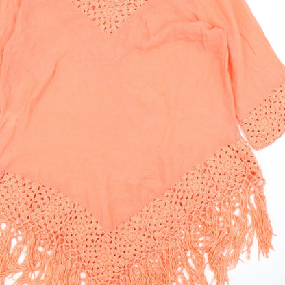 F&F Womens Pink V-Neck  Viscose Pullover Jumper Size S