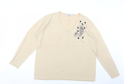 Womens UK Size XL Cashmasoft Beige Pullover Jumper