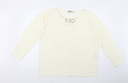Womens UK Size XL Cashmasoft Ivory Pullover Jumper
