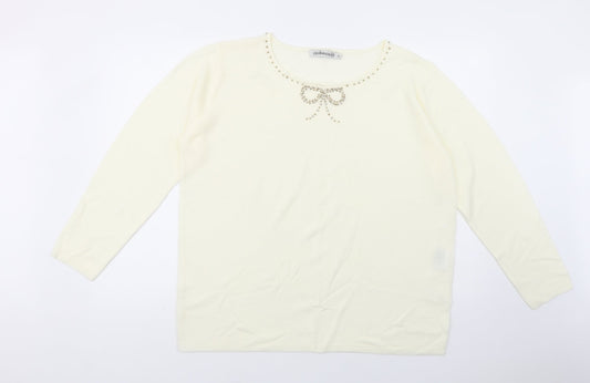 Womens UK Size XL Cashmasoft Ivory Pullover Jumper