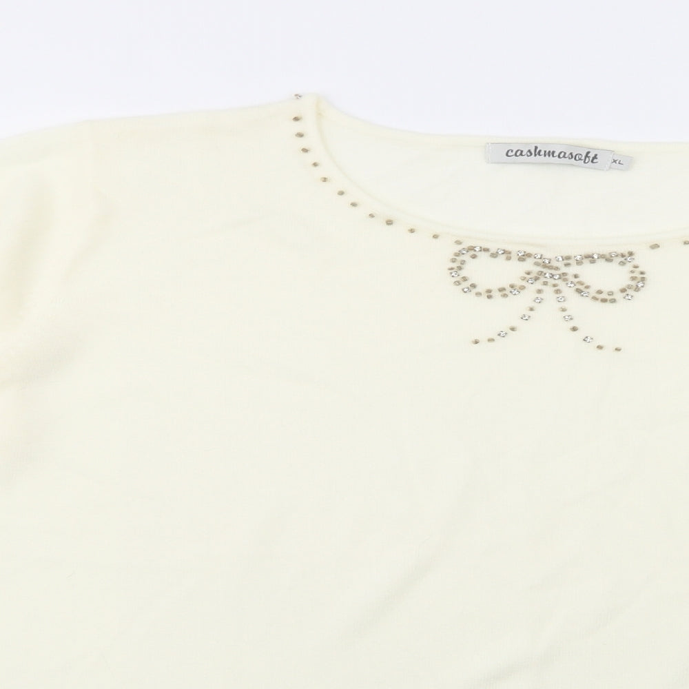 Womens UK Size XL Cashmasoft Ivory Pullover Jumper