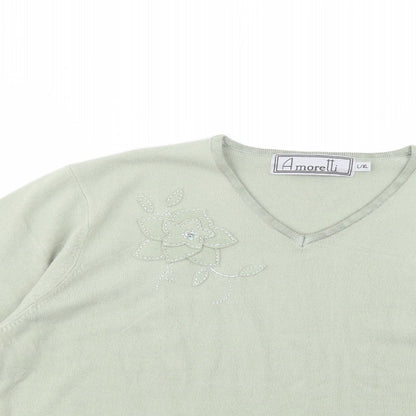 Womens UK Size L Amoretti Green Pullover Jumper