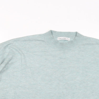 Gallery Womens Green Mock Neck  Viscose Pullover Jumper Size L