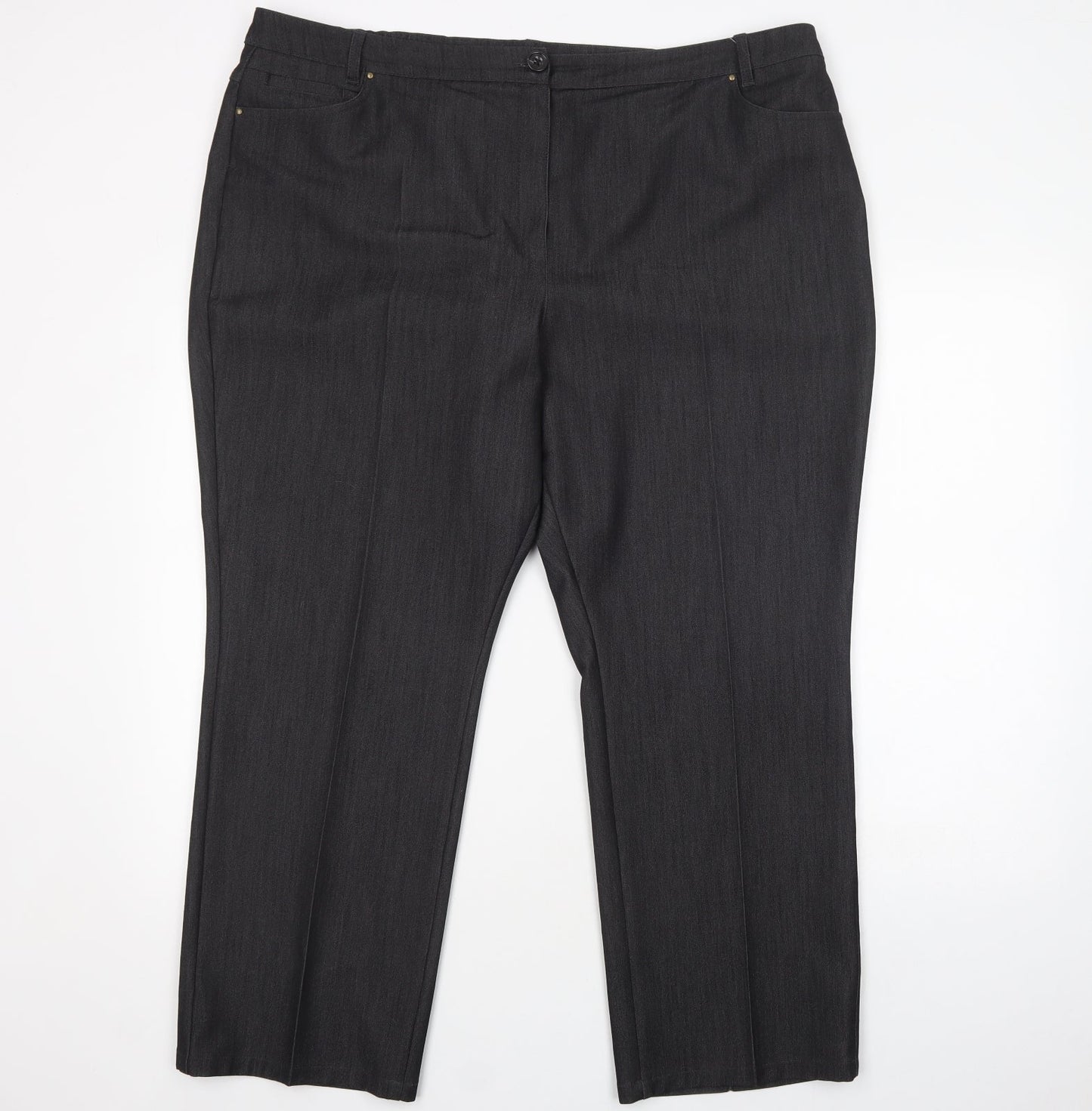 Womens UK Size 20 Marks and Spencer Regular Fit Dress Pants Grey Trousers