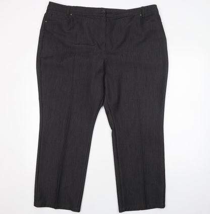 Womens UK Size 20 Marks and Spencer Regular Fit Dress Pants Grey Trousers