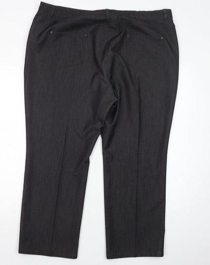 Womens UK Size 20 Marks and Spencer Regular Fit Dress Pants Grey Trousers