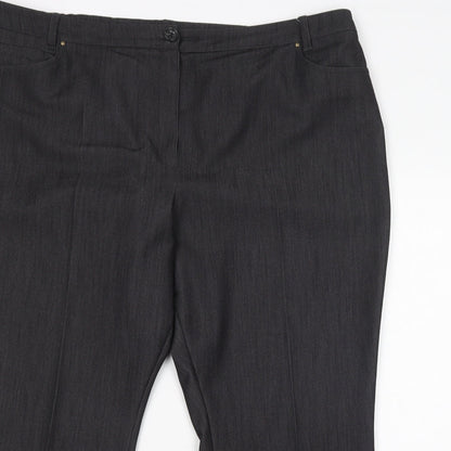 Womens UK Size 20 Marks and Spencer Regular Fit Dress Pants Grey Trousers