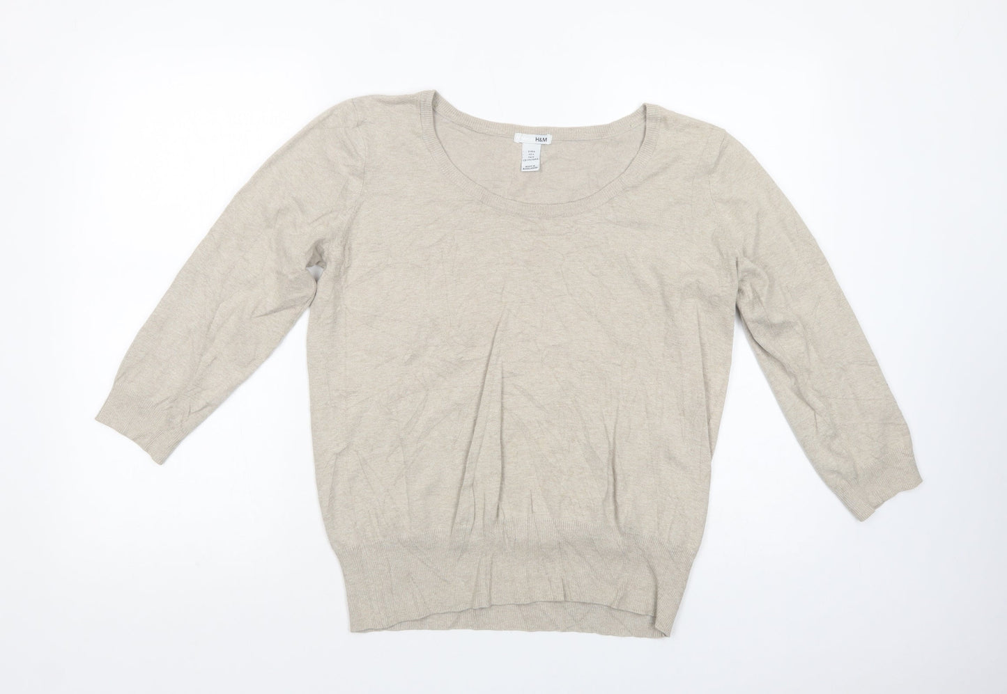 Womens UK Size L H&M Beige Pullover Jumper